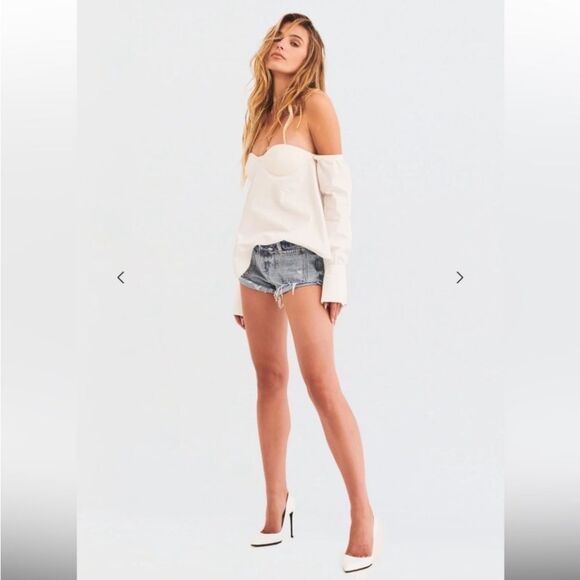 NWT SER.O.YA Randi Off‎ the Shoulder White Long Sleeve Top Size Small - Picture 3 of 11